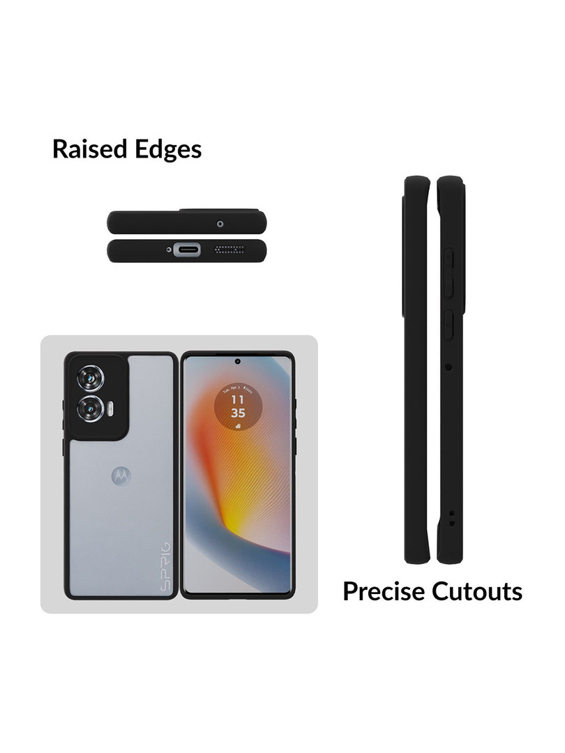 SPRIG Moto G96 Matte Black Transparent Back Cover